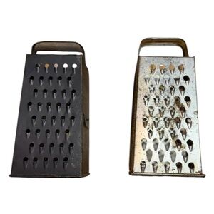 Vintage ~ Set Of 2 ~ Metal Four-Sided ~ Box Graters